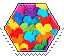 kidcore hearts hexagonal stamp